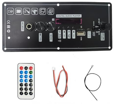 Laroal Scheda Amplificatore Audio Bluetooth 15 W con Altoparlante Audio FM BT Portatile 5 V Scheda Amplificatore di Potenza Karaoke Modulo Radio Audio Amplificatore MP3