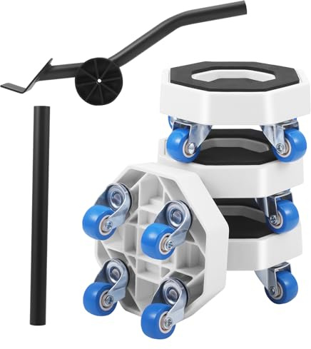 Furniture Transport Castors Set for Heavy Furniture Lifter and Furniture Roller with 1 Lever Furniture Lifter 4 Wheels 360° Rotatable Furniture Roller Transport Roller Wheels