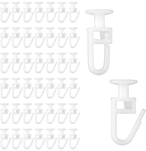 LIQWEI Juego de 100 ganchos para cortina de ducha, ganchos de riel de cortina, ganchos de cortina de ducha para rieles de cortina, juego de deslizadores de techo
