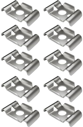 Attaches Pour Grillage | Acier Inoxydable 10 Pièces Attache Pour Fil Rigide | Support Étagère & Fixation Extérieur Jardin Cour Ferme Allée Terrasse