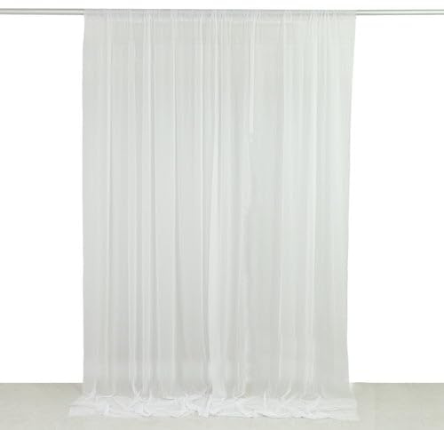 10 ft x 10 ft White Wedding Arch Drape Backdrop Curtain Panel with Rod Pocket Party Events Reception Home Ceiling Decorations Supplies