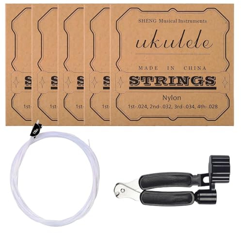 Sopran Ukulele-strängar - hållbart nylonuniversellt set, reservsträngar för konserttenor Ukulele | Rep-set för Ukuleles, för gitarristövning, Luthier, Musik
