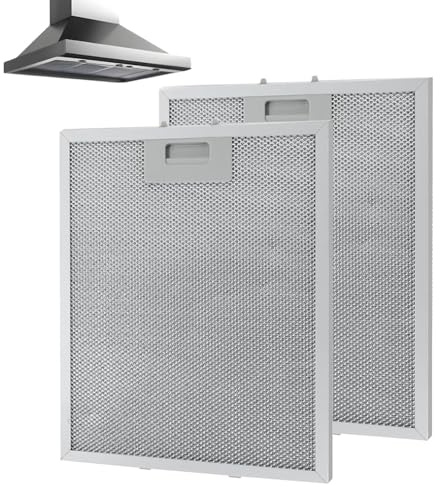 Filtro de aluminio, 2 Piezas Filtro de Grasa Metálico, Filtro compatible con campana, filtro de grasa para campana extractora, Filtro de Grasa con Extractora Cocina, para Campana Extractora