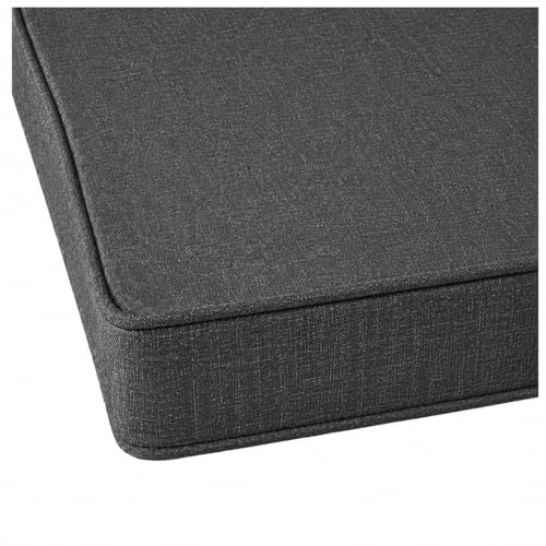 AEHO Cojín Banco Lino Resistente, Espuma 5cm Cojíns De Asiento para Recibidor, Cojin para Banco Antideslizante Y Colchoneta Banco Jardin para Patio,Grey 02,60x30x5cm