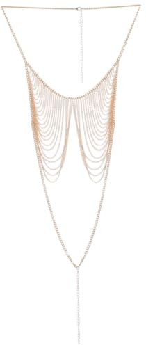 TEMPNAP Chaîne Corporelle Élégante en Alliage Pompons, Bijou pour Femmes, Adaptée aux Mariages et Fêtes, Style Original et Captivant
