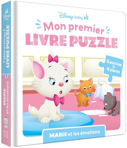 DISNEY BABY - Mon Premier Livre Puzzle - 4 pièces - Marie et les émotions - LES ARISTOCHATS