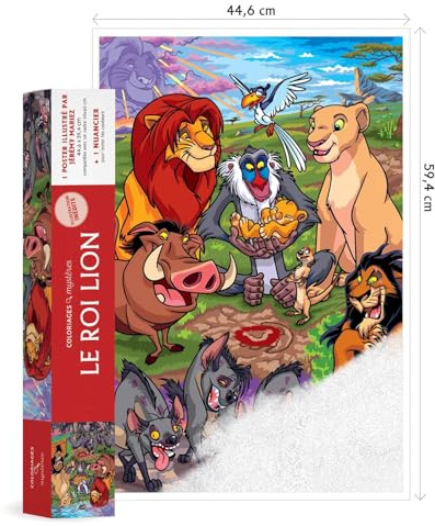 Coloriages Mystères - Poster Disney Le Roi Lion: Colorie les chiffres et découvre l'image