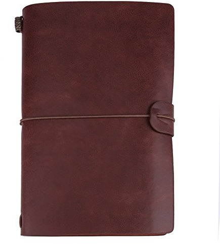 Läderanteckningsbok, 1-delad Vintage Retro PU-läderanteckningsbok, personlig dagbok påfyllningsbar anteckningsblock (Dark Drowning)