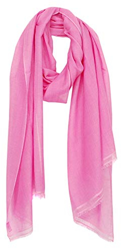 Bovari Pashmina Kaschmir Schal Damen - 70% Kaschmir 30% Seide - extra leicht - 200 x 70 cm (Pink)