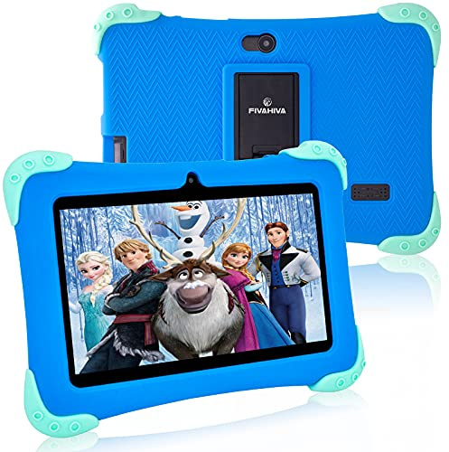 Fivahiva Kids Tablet 7 HD Display Android 12 with Proof Case, 2GB+32GB/WIFI/Bluetooth/Parental Control/Dual Camera, Children for Ages 3-10