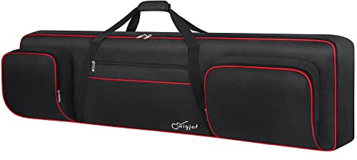 88 Key Keyboard Case Soft (Interior: 53.5x13.8x6.8), Padded Piano Case with Handles and Adjustable Shoulder Straps, Keyboard Gig Bag with 3-Pocket for Music Sheet Stands, Sustain Pedals, Cables