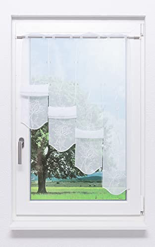 Plauener Spitze Panneaux Kelchblüten (BxH) 80x95cm in weiß