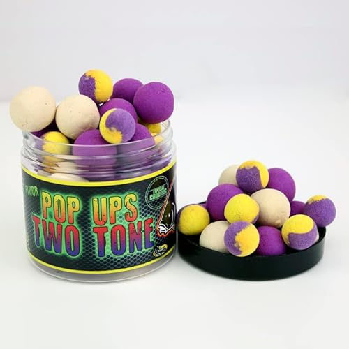 Fluor Two Tone Pop Ups Boilies 14/20mm Pro Elite Baits | Cebos Pesca Carpa | Artificial Baits Carp (14-20mm, Squid Octopus)