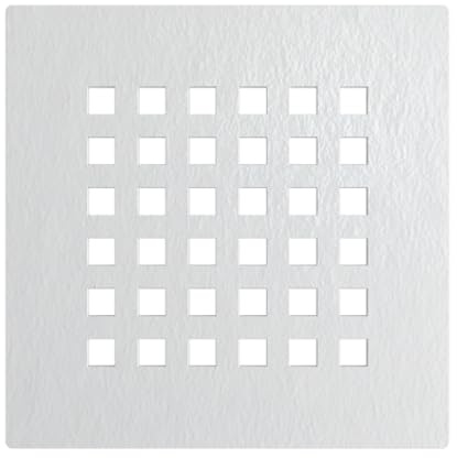 BALNEO Filtro di Scarico per Piatto Doccia, Scarico Doccia, Copertura per Piatto Doccia in Vassoio Quadrato in Pietra - a Quadretti Bianchi 132 X 132mm Adatto per i Piatti Doccia BALNEO Stone Tray