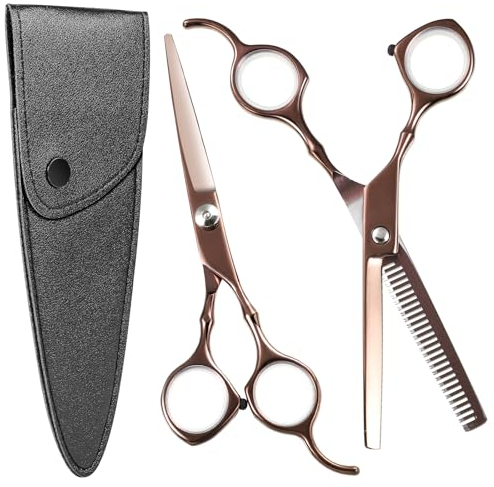 Friseurschere, 6,7 Zoll Scharfe Haarschere Set Edelstahl Haarschneideschere Profi mit Schutzhülle, Haar Schere Friseur Effilierscheren für Anfänger, Friseurladen, Haustier