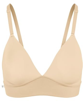 Harper Wilde Bliss Triangle Bralette – Ultra-Soft, Lightweight Bralette for Women with No Cups, No Wires, No Padding Medium, Beige