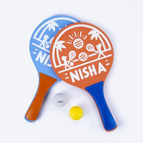 Nisha Lite Paddle Ball Set - Complete Set with 2 Balls and 2 Rackets | Interactive Indoor, Outdoor and Beach Game