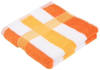 liebling Handtuch, 100% hochwertige Baumwolle, Serie Miami, 50 x 100 cm, waschbar & trocknergeeignet, Farbe: orange/weiß/gelb