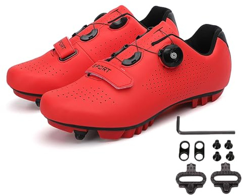 Meiju Mateju Chaussures VTT Homme et Femme Adults Chaussure de Cyclisme avec Crampons Chaussure Velo Route Homme et Chaussure VTT Homme Automatique Semelle Dure Chaussures de Vélo
