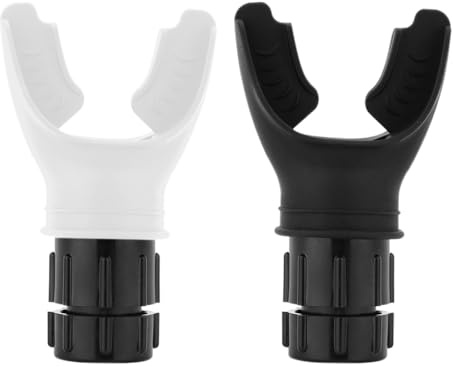 TOEECY Hochwertiges Atemtrainingsgerät aus Silikon und ABS für effektive Sauerstofftherapie Einstellbarer Widerstand Abnehmbares Mundstück 2er Set Schwarz und Weiß(Black + White)