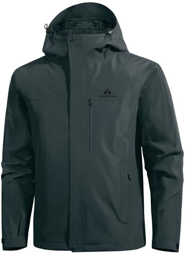 Pioneer Camp Veste de pluie homme - Imperméable et respirante - Avec capuche - 4 poches