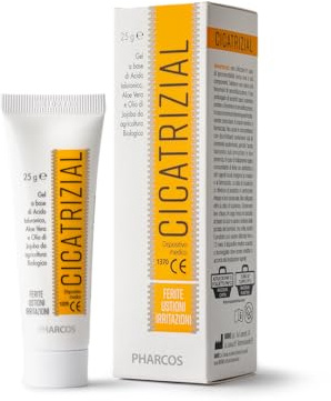 PHARCOS® Cicatrizial 25 g - Gel per ferite, ustioni e irritazioni a base di Acido Ialuronico, Aloe Vera e Olio di Jojoba