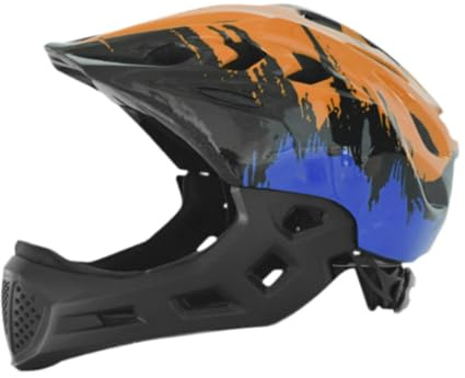 Qianly Casco da Ciclismo per Bambini, Modello Leggero, Adatto agli Sport all'Aria Aperta, Arancio Blu