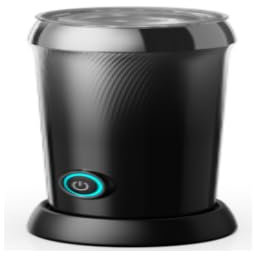 Maestri House Espumador de leche eléctrico, 3 en 1, interior de acero inoxidable, fácil de limpiar, 240 ml, apto para leche caliente y fría, café con leche y leche caliente, negro