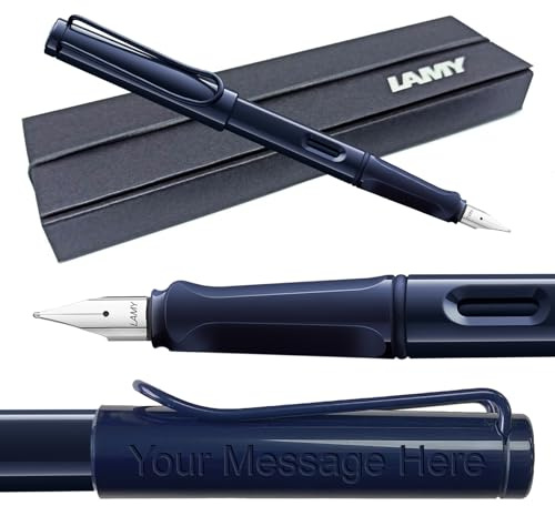 Füllfederhalter Lamy Safari – Personalisiert mit Gravur (mittelfeine Spitze, Dark Dusk (2025 Special))
