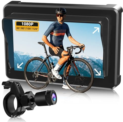 PARKVISION Rétroviseur Vélo avec Caméra velo Arrière HD 4,3 - Grand Angle Réglable 120°/100°/80°/60°, Batterie 10000mAh, Support Anti-Vibration pour Guidon 20-30mm - Sécurité Cyclisme Jour/Nuit​