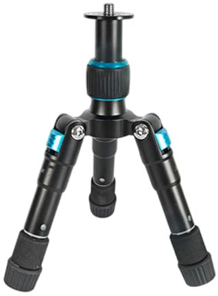 Trípode de cámara de altura ajustable, ligero, plegable, hasta 150 mm, carga de hasta 5 kg, para cámaras réflex digitales, smartphones, trípode de viaje portátil para DSLR