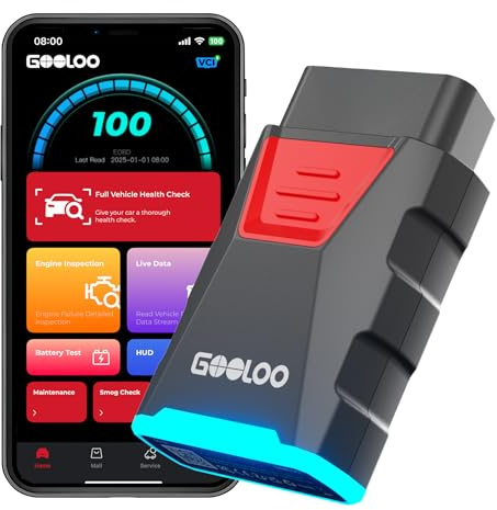 GOOLOO DEEPSCAN DS100 Strumento di Diagnosi OBD2 Completa con Bluetooth, Lettore di Codici per Auto, Guida alla Riparazione, Reset Oil/Throttle/EPB/TPMS/BMS/DPF, Compatibile con iOS e Android