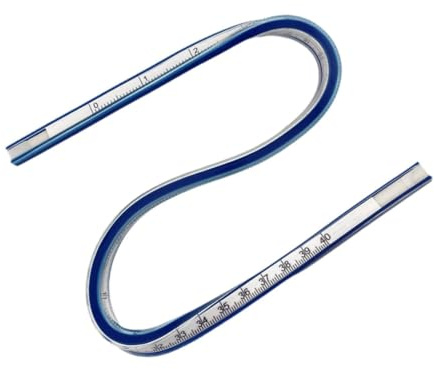 kesurpae Flexibelt kurvlinjalmätverktyg med inbyggd skalritning och precisionsritningsuppgifter. Ritningsverktyget är en flexibel, böjd linjal, 40 cm
