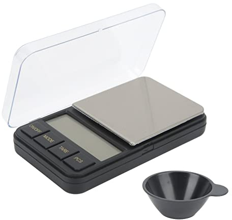 Pwshymi Digital Elektronisk VåG 200 G Kompakt Tareringsfunktion med Hög Precision för Smycken och Fickanvändning Rostfritt Stål 4,7x2,8x0,9in