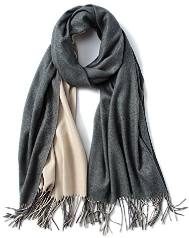LEIDAI Damen Wollschal Pashmina Schals Kaschmir Winter-Schals für Frauen Schal Umhänge(39#Beige-Hellgrau)