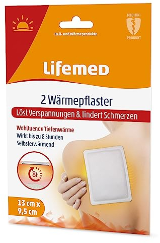 Lifemed Wärmepflaster für Rücken, Schultern und Nacken - Schmerzpflaster bei Rückenschmerzen, Regelschmerzen - Wärmekissen, Wärmegürtel und Rückenretter - ohne Arzneimittelwirkstoff (2 Pflaster)