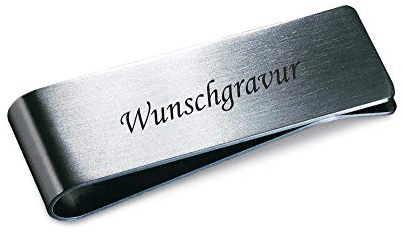 Schmalz® Geldklammer - aus Edelstahl - inklusive Gravur und hochwertiger Geschenkverpackung - für Damen und Herren - selbst online Personalisieren - Money Clip - Geldscheinklammer