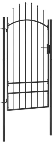 vidaXL Portail de Jardin Portillon de Terrasse Porte de Patio Barrière de Sécurité de Jardin Portillon d'Arrière-cour Extérieur Acier 1x2,5 m Noir