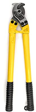 QWORK Cortador de cable endurecido, cortador de cuerda de alambre de acero inoxidable resistente de 18 pulgadas para cortar alambre de acero