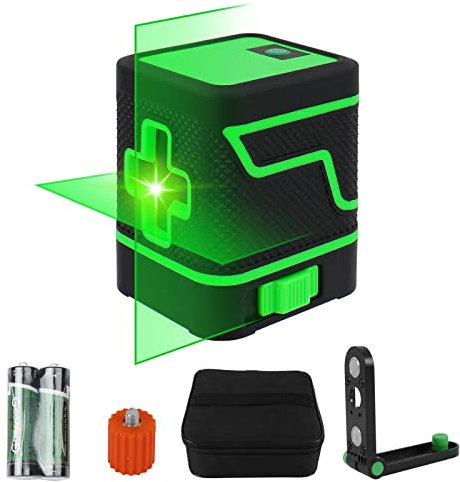 Nivel Láser Autonivelante Verde 25m Nivel Láser Verde Cruzada 360 Grados Horizontales Verticales Autonivelantes Soporte Magnético (2 líneas)