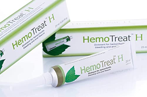 HemoTreat H Hemorroides Tratamiento Crema - Tubo con Aplicador Interno - Ungüento para Hemorroides Internas y Externas 25 ml