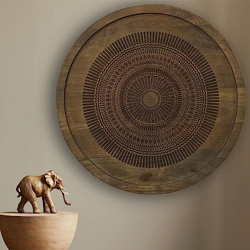 MARRAKESCH Wandbild Wanddeko aus Holz 60cm gross Ornament Astus Braun als Orientalische Dekoration