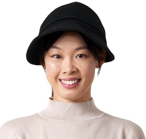CHARM Cappello Cotone Donna con Visiera - Berretto Cappello da Sole Protezione UV Cappelli Visiera Estate Invernale Nero