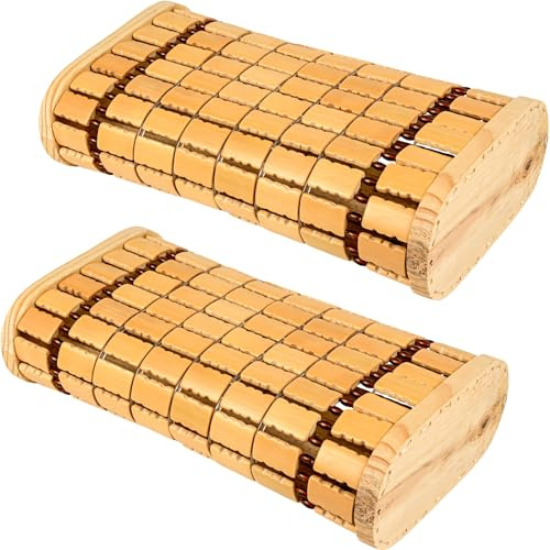 MAKCNMYM 2 Pack Bamboo Headrest Pillow Natural Sauna Neck Rest Handmade Wood Pillows Chinese Style Household Spa Steam Saunas Rooms Breathable Hollow Pillow for Saunas backrest Accessories Home Spa