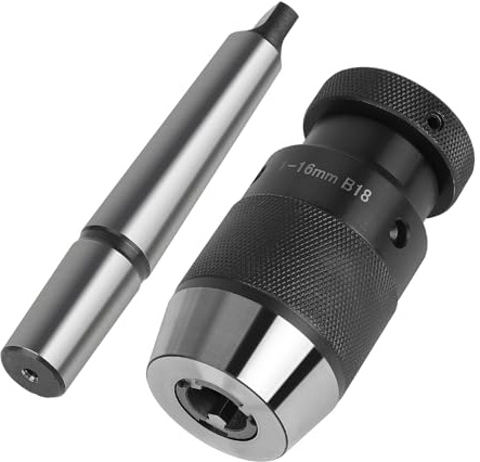 EFUTURETIME Portabrocas MT2, B18, 1-16mm, con Mandril Cónico MT2, Portabrocas sin Llave MK2 para Torno Taladradora Taladradora de Banco Taladros de Columna