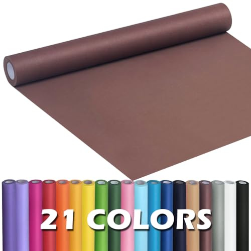 PerkHomy Coffee Kraft Paper Roll 17.5 x 960 (80') for Gift Wrapping Bouquet Flower Art Painting Craft Writing Packaging Shipping 80GSM 55LB (Coffee, 17.5 x 80')
