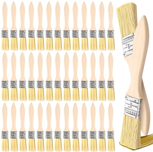 Lot de 40 Pinceaux 23 mm Pour Mur, Lasure Bois Exterieur, Huile, Teinture et Vernis