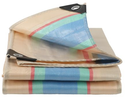 Tarpaulin Waterproof Heavy Duty 220 GSM Camping Outdoor Garden Tarp Sheet with Eyelets, Plastic Ground Sheets Pergola Trailer Gazebo Cover (1.9x2.1m)