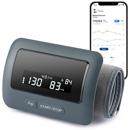 Monitor de Presión Arterial de Brazo Digital, Tamaño de Brazalete 22-32 cm, Retroiluminación HD, Doble Usuario, 2 x 99 Memorias, Pantalla 4 Colores, Medición Automática con Detección de Arritmia