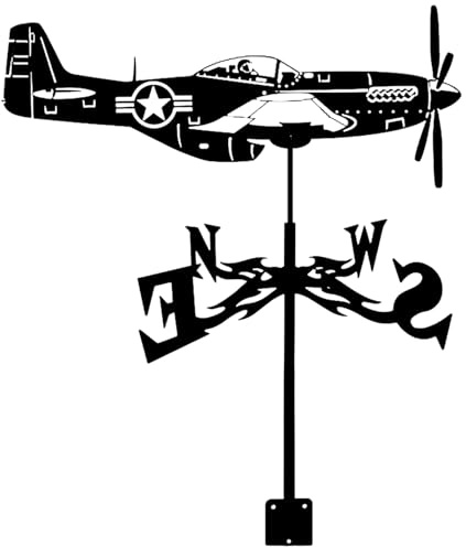 GMBYLBY Airplanes Weathervane Winds Vane Fighter Garden Decoration Direction Indicators For Yard Fence Or Gazebo Installation Antique Styles Alloys Weather Vane